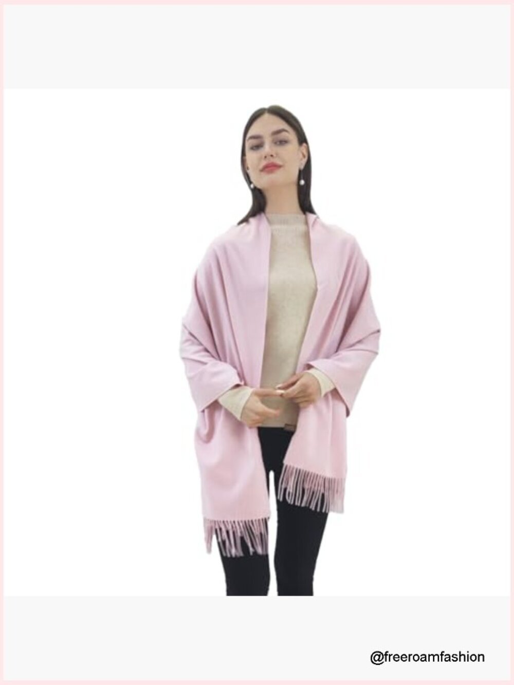 Large Cashmere Wrap Shawl Scarf Oversized Pashmina Blanket Women - Picture 5 of 6